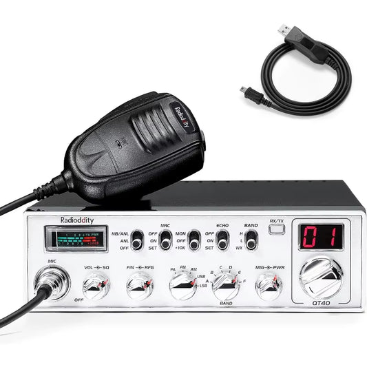 QT40 10 Meter SSB Ham Radio, Digital Noise Reduction 40W High Power Amateur Radio With