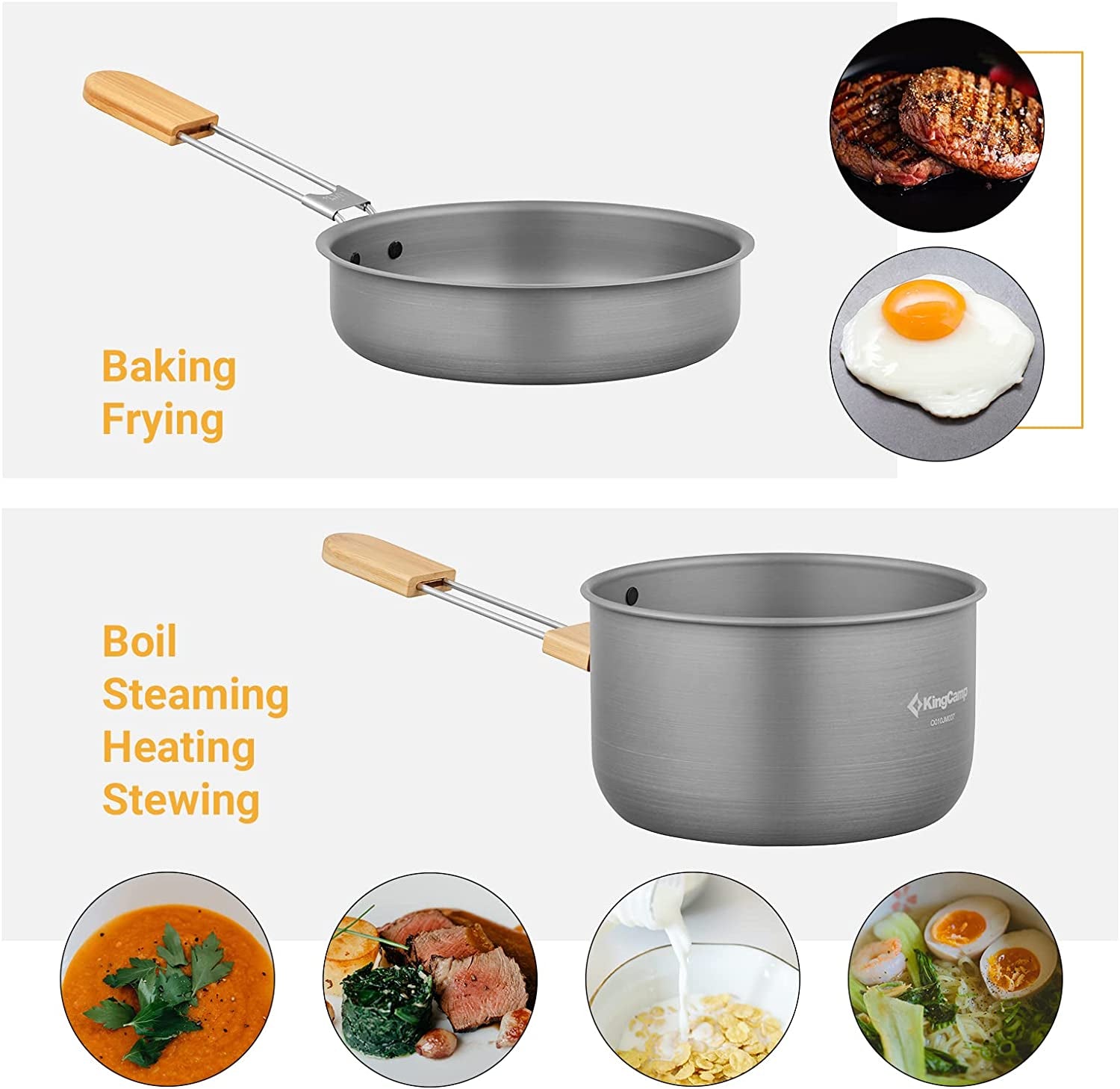 7Pcs Camping Cookware Mess Kit