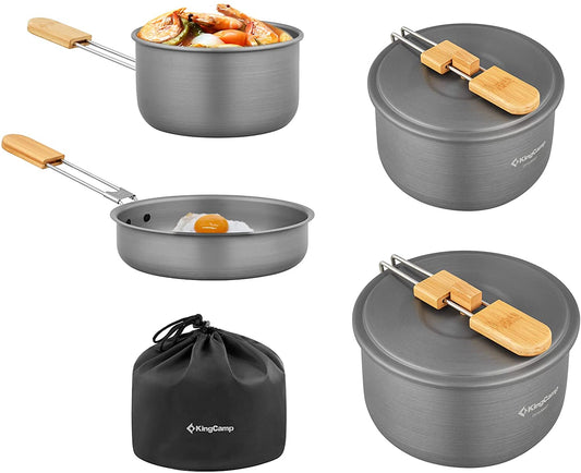7Pcs Camping Cookware Mess Kit