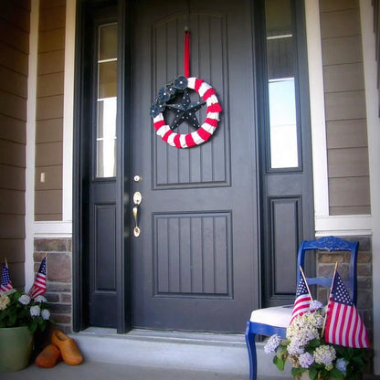 Patriotic Metal Barn Star Wall Decor, 12 Hanging Ry Rustic Metal Star for July 4Th Decoration (Blue)