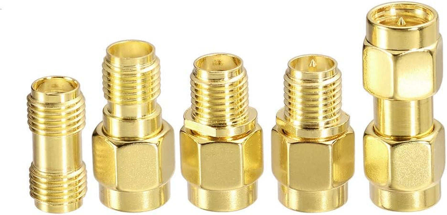 SMA Male to Female RF Coaxial Cable 12Inches + 5Pcs Adapter Kit