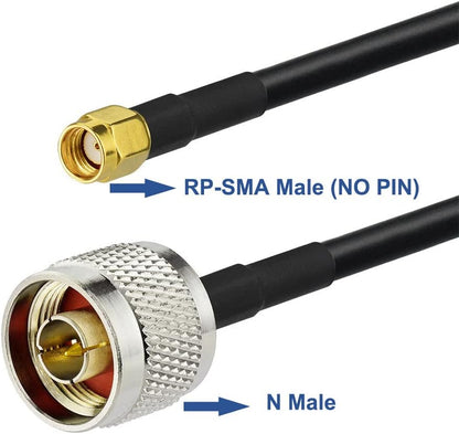 RP-SMA Male with Female Pin to N Type Male Plug RG58 Coax Cable 3 Feet